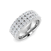 Triple Row Diamond Half-Eternity Ring